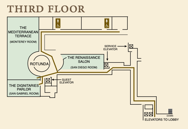 Mission Inn Hotel Map Third floor